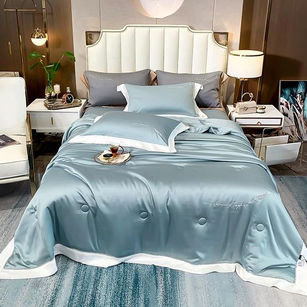 one-piece quilt tencel cool summer air conditioner ice silk thin soft and comfortable queen comforters & sets
one-piece quilt tencel cool summer air conditioner ice silk thin soft and comfortable queen comforters & sets