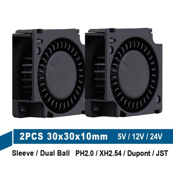 

fans & coolings 2 pcs dc 5v 12v 24v 30x30x10mm 3010 sleeve ball 2pin small blower cooling fan 30mm 3cm 3d printer exhaust cooler radiator