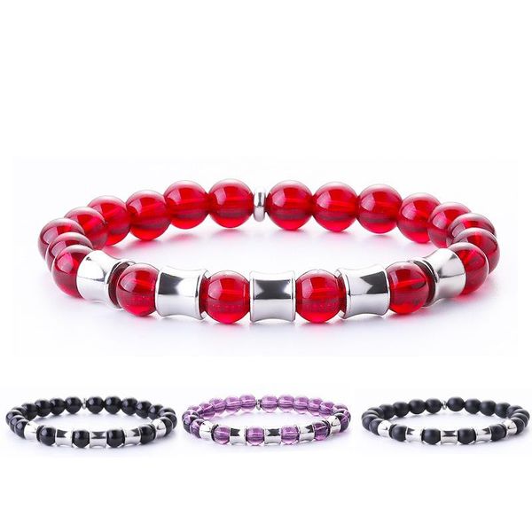 link, chain elastic natural stone men's yoga beaded bracelet for women stainless steel bracelets male jewelry, Black
link, chain elastic natural stone men's yoga beaded bracelet for women stainless steel bracelets male jewelry, Black