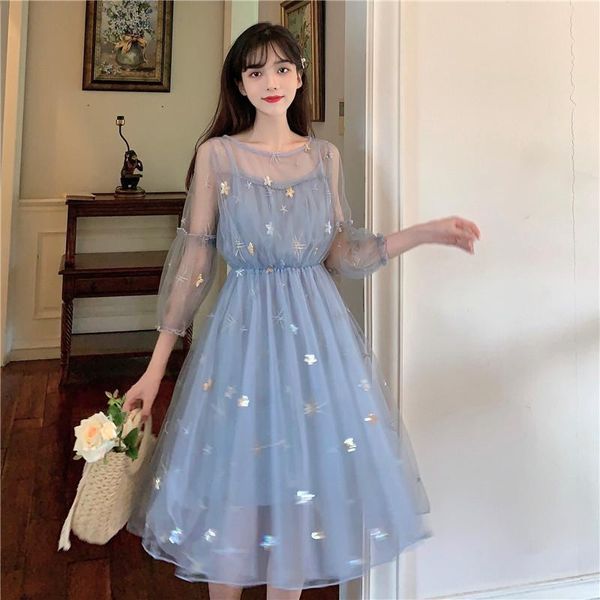 casual dresses korean summer elegant mesh women fashion geometric appliques lantern sleeve princess a-line dress female sweet clothing, Black;gray
casual dresses korean summer elegant mesh women fashion geometric appliques lantern sleeve princess a-line dress female sweet clothing, Black;gray