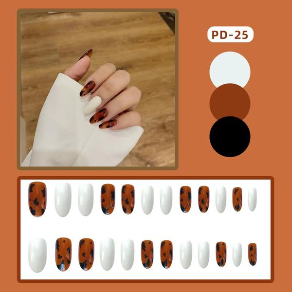 false nails 24pcs european leopard printed nail patch white round head finger tips fashion manicure tool gifts for girls, Red;gold
false nails 24pcs european leopard printed nail patch white round head finger tips fashion manicure tool gifts for girls, Red;gold