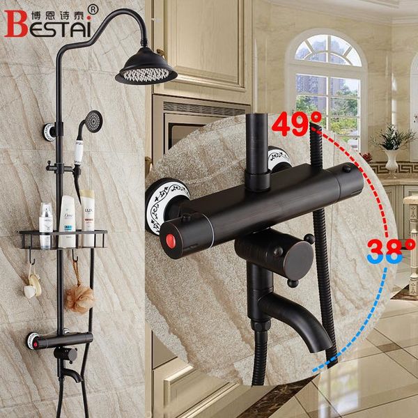 shower faucet retro black brushed thermostatic rainfall with soap holder porcelain handle bath mixer tap yd-774 bathroom sets
shower faucet retro black brushed thermostatic rainfall with soap holder porcelain handle bath mixer tap yd-774 bathroom sets