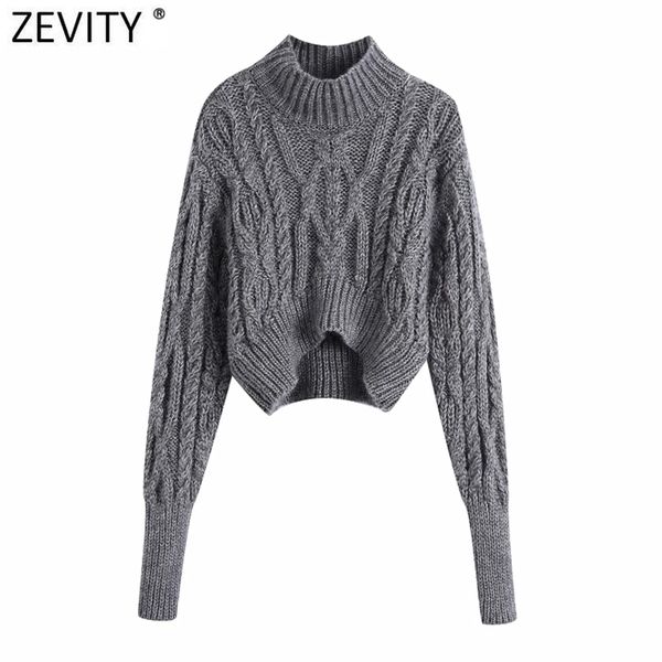 women vintage turtleneck twist crochet short knitting sweater female lantern sleeve chic casual pullovers s564 210420, White;black
women vintage turtleneck twist crochet short knitting sweater female lantern sleeve chic casual pullovers s564 210420, White;black