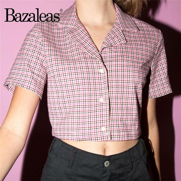 women's blouses & shirts bazaleas center button women crop streetwear harajuku ropa mujer turn down blouse fashion pink tartan cropped, White
women's blouses & shirts bazaleas center button women crop streetwear harajuku ropa mujer turn down blouse fashion pink tartan cropped, White