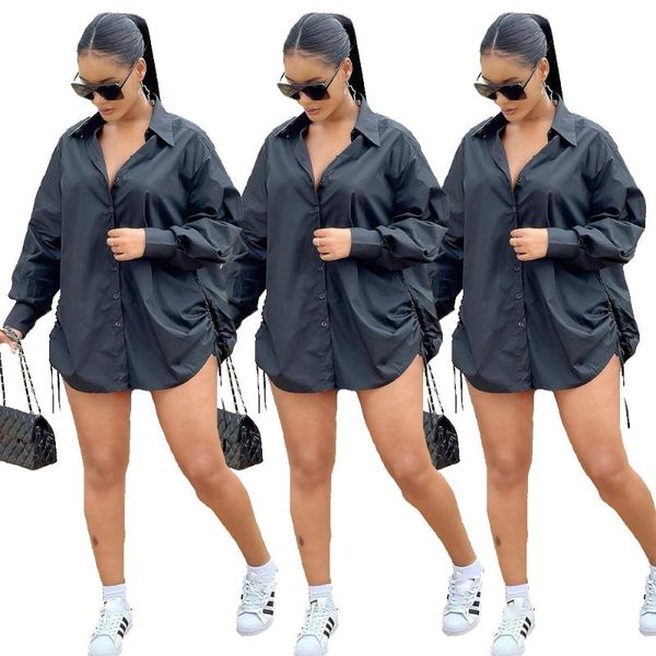 casual dresses women clothes woman black looes shirt 2021 autumn drawstring lapel mini dress for wedding party formal vestido, Black;gray
casual dresses women clothes woman black looes shirt 2021 autumn drawstring lapel mini dress for wedding party formal vestido, Black;gray