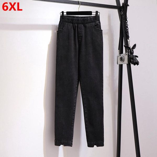 women's jeans oversized spring big size elasticity and loose skinny denim pants plus woman high waist mom, Blue
women's jeans oversized spring big size elasticity and loose skinny denim pants plus woman high waist mom, Blue