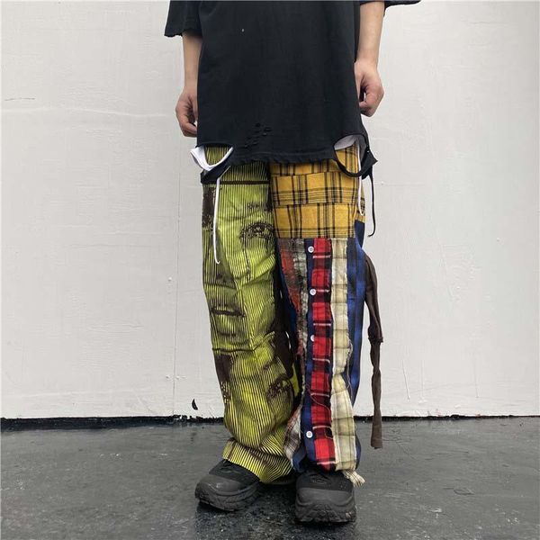 men hip hop patchwork pants harajuku plaid streetwar trousers male jogger printed men's, Black
men hip hop patchwork pants harajuku plaid streetwar trousers male jogger printed men's, Black