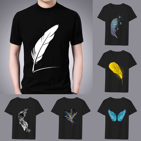 fashionable men's t-shirt, classic shirt, feather print, color seri pattern, all-round combination, leisure, round neck, comfortable fo, White;black
fashionable men's t-shirt, classic shirt, feather print, color seri pattern, all-round combination, leisure, round neck, comfortable fo, White;black