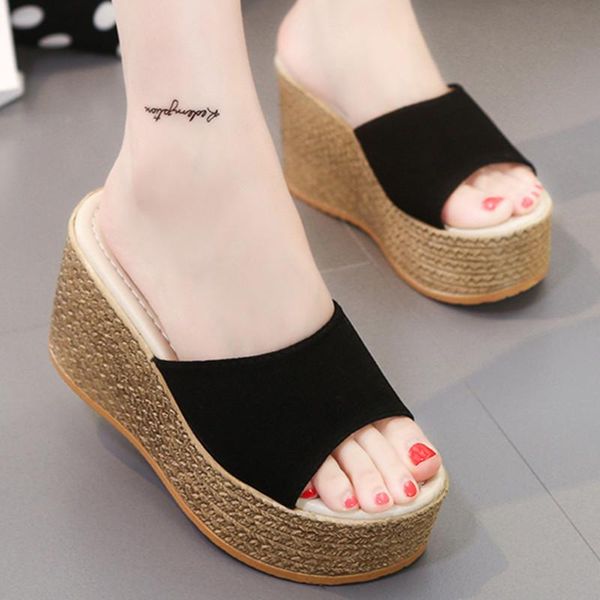 slippers platform wedges shoes women summer suede thick bottom open peep toes ladies breathable beach black slides
slippers platform wedges shoes women summer suede thick bottom open peep toes ladies breathable beach black slides