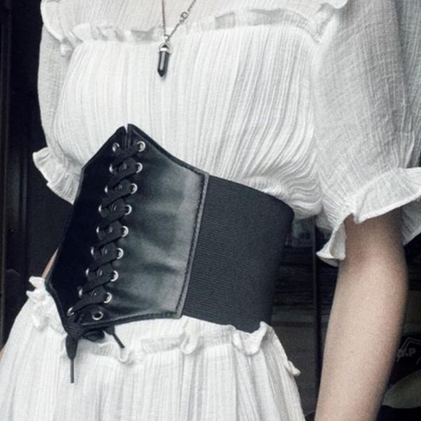 belts women waist corset belt gothic lace up female wide pu leather slimming waistband adjustable dress girdle bustier y2k, Black;brown
belts women waist corset belt gothic lace up female wide pu leather slimming waistband adjustable dress girdle bustier y2k, Black;brown
