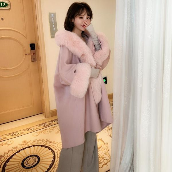 women's wool & blends 2021 korean version of double-sided alpaca velvet lazy wind fur grass cloak long coat women, Black
women's wool & blends 2021 korean version of double-sided alpaca velvet lazy wind fur grass cloak long coat women, Black