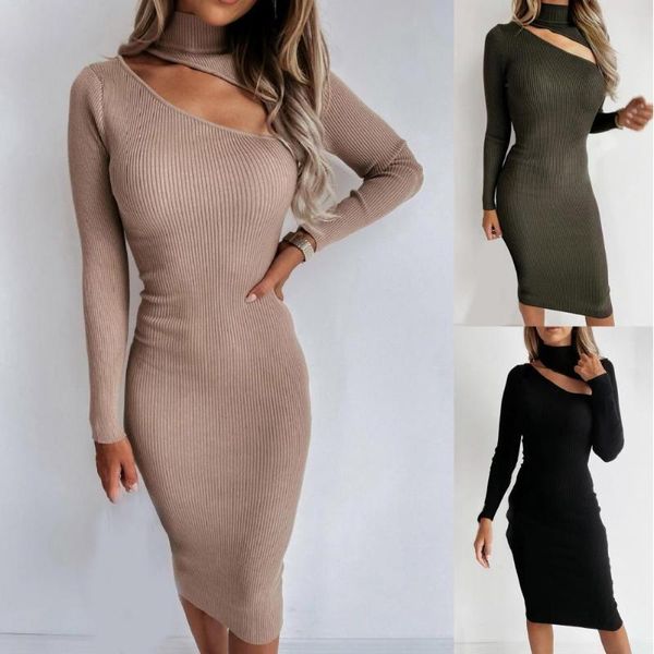 casual dresses solid color lady dress hollow out ribbing high collar tight waist butt-lift sweater for dating, Black;gray
casual dresses solid color lady dress hollow out ribbing high collar tight waist butt-lift sweater for dating, Black;gray