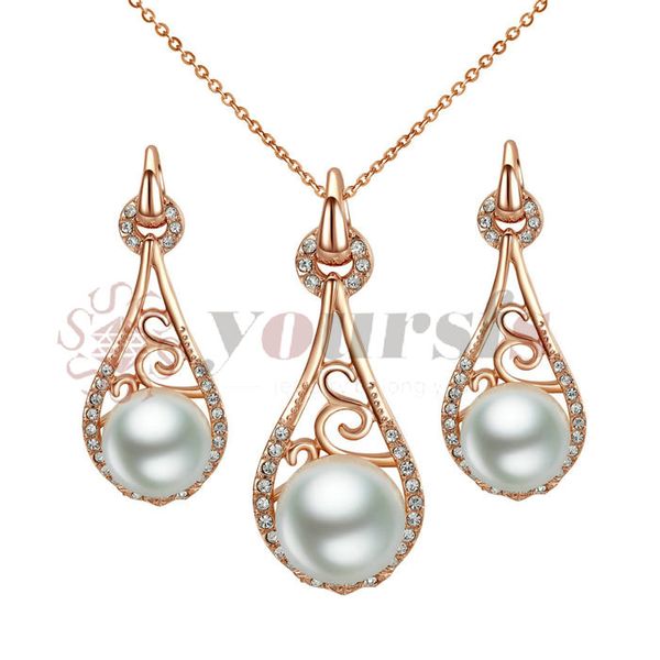 yoursfs 18k rose gold plated ladyhood pearl necklace and earring use austrian crystal bridal jewelry set, Black
yoursfs 18k rose gold plated ladyhood pearl necklace and earring use austrian crystal bridal jewelry set, Black