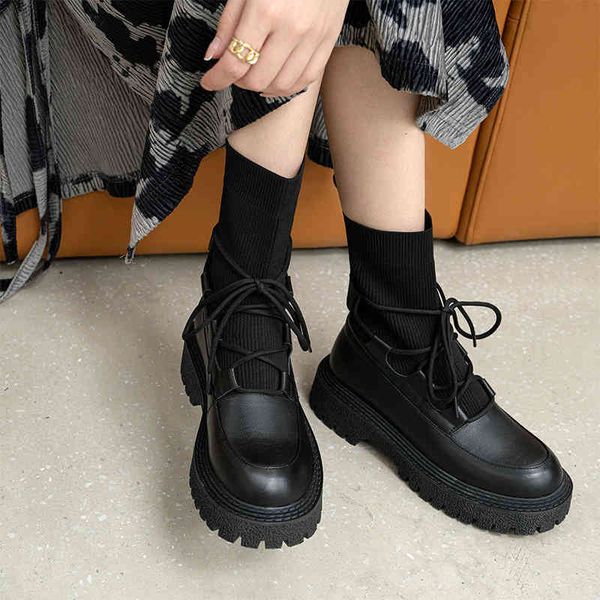 dress shoes qutaa 2022 mulheres botas de tornozelo preto elegante mulher sapatos plataforma couro tricô med calcanhar inverno femininos lbw4, Black
dress shoes qutaa 2022 mulheres botas de tornozelo preto elegante mulher sapatos plataforma couro tricô med calcanhar inverno femininos lbw4, Black