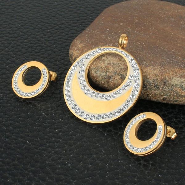 earrings & necklace fashion stainless steel jewelry sets for women gold color pendants and sryz040, Silver
earrings & necklace fashion stainless steel jewelry sets for women gold color pendants and sryz040, Silver