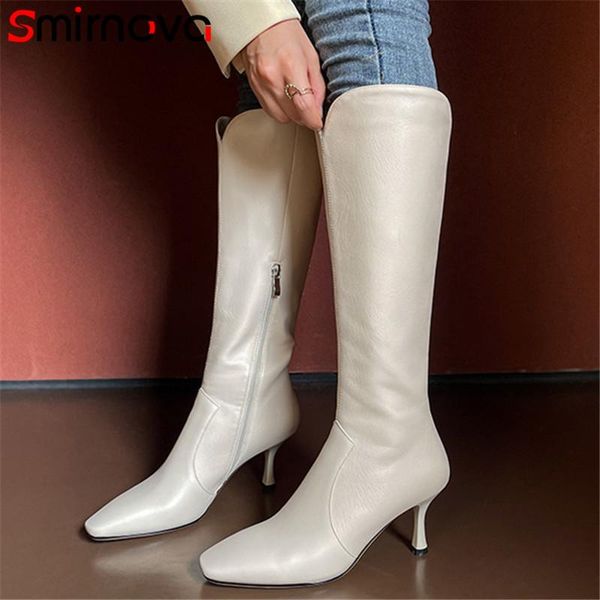 boots smirnova 2021 genuine leather women thin high heels party shoes square toe winter knee, Black
boots smirnova 2021 genuine leather women thin high heels party shoes square toe winter knee, Black