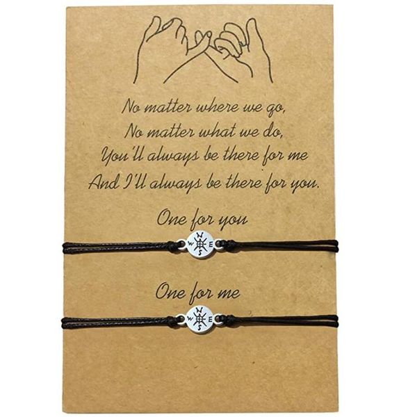 tennis 2pcs /set friendship compass bracelet for friends couple family adjustable waterproof handmade cord relationship bracelets, Golden;silver
tennis 2pcs /set friendship compass bracelet for friends couple family adjustable waterproof handmade cord relationship bracelets, Golden;silver
