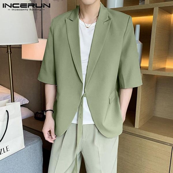 men's suits & blazers men blazer lapel solid color 2021 three quarter sleeve button casual streetwear elegant fashion mens coats s-5xl, White;black
men's suits & blazers men blazer lapel solid color 2021 three quarter sleeve button casual streetwear elegant fashion mens coats s-5xl, White;black