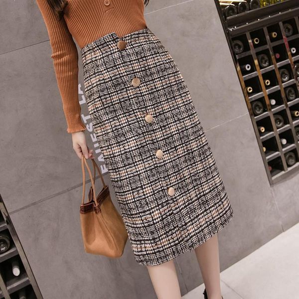 skirts vintage women 2021 spring autumn winter korean vestido fashion thin grid cloth high waist long female f0396, Black
skirts vintage women 2021 spring autumn winter korean vestido fashion thin grid cloth high waist long female f0396, Black