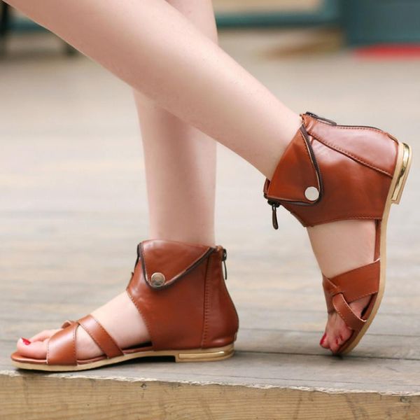sandals fashion women pu leather gladiator casual flat shoes female flats open toe zipper summer big size, Black
sandals fashion women pu leather gladiator casual flat shoes female flats open toe zipper summer big size, Black