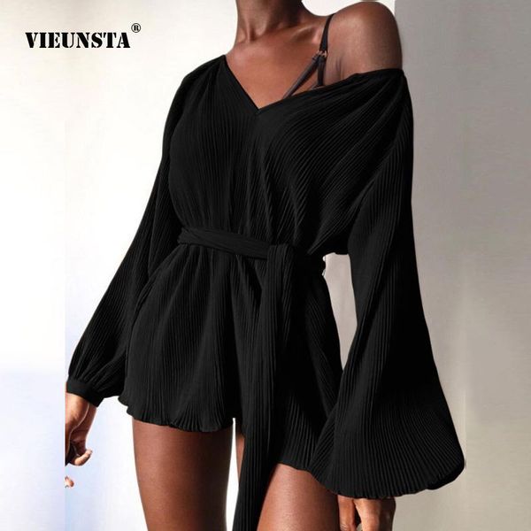 women's jumpsuits & rompers spring elegant lantern sleeve rib playsuit women belted lace-up party bodysuits summer v-neck off shoulder, Black;white
women's jumpsuits & rompers spring elegant lantern sleeve rib playsuit women belted lace-up party bodysuits summer v-neck off shoulder, Black;white