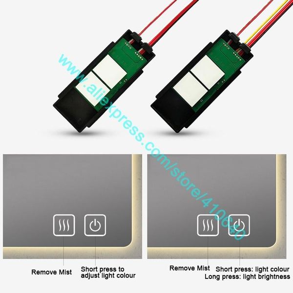 smart home control arrival double key led mirror touch sensor switch to remove mist adjust brightness and colour of light blue white back
smart home control arrival double key led mirror touch sensor switch to remove mist adjust brightness and colour of light blue white back