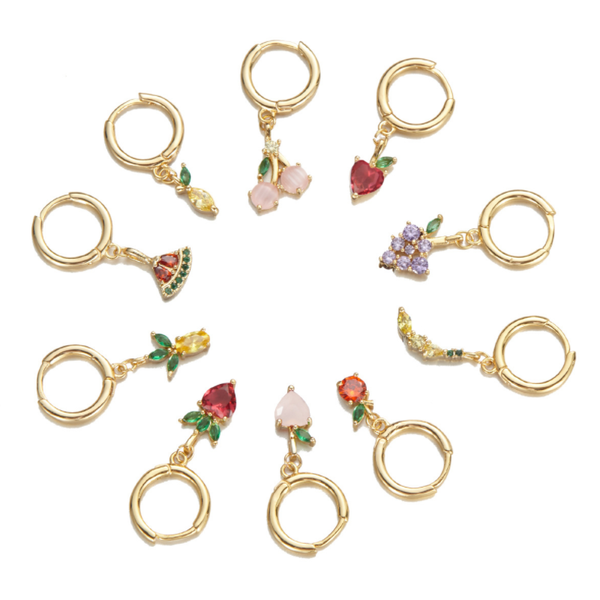 stud colored zircon fruit pendant dangle earrings summer collection strawberry banana cherry charm cute earring gifts for women girls, Golden;silver
stud colored zircon fruit pendant dangle earrings summer collection strawberry banana cherry charm cute earring gifts for women girls, Golden;silver