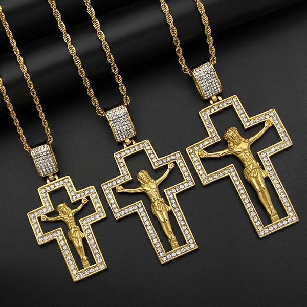pendant necklaces hip hop gold color stainless steel inri crucifix jesus hollow cross pendants necklace for men jewelry, Silver
pendant necklaces hip hop gold color stainless steel inri crucifix jesus hollow cross pendants necklace for men jewelry, Silver