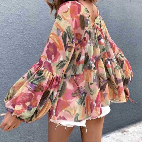 women's blouses & shirts fashion retro print chiffon shirt elegant lace-up ruffle women blusas spring summer v-neck wb2x, White
women's blouses & shirts fashion retro print chiffon shirt elegant lace-up ruffle women blusas spring summer v-neck wb2x, White