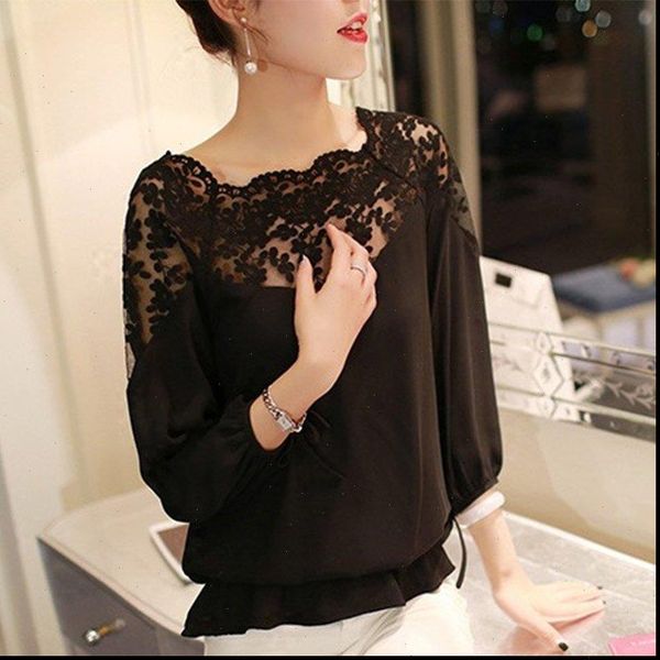 ropalia chiffon fashion lace women blouses collar flower loose casual long sleeve shirts, White
ropalia chiffon fashion lace women blouses collar flower loose casual long sleeve shirts, White