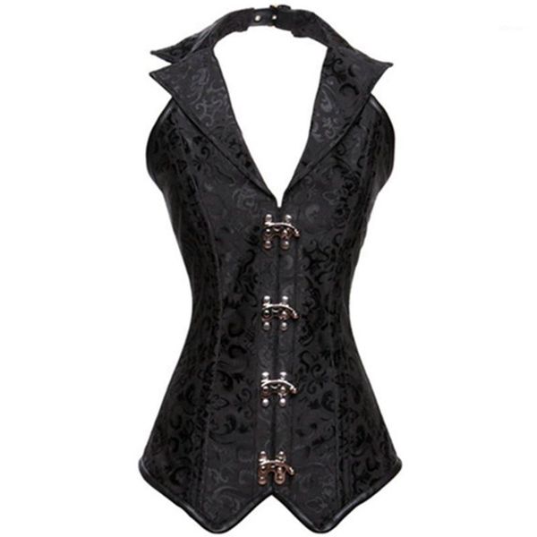bustiers & corsets s-xxl black brocade collared women underbust corset gothic waist slimming steel boned steampunk clothing, Black;white
bustiers & corsets s-xxl black brocade collared women underbust corset gothic waist slimming steel boned steampunk clothing, Black;white