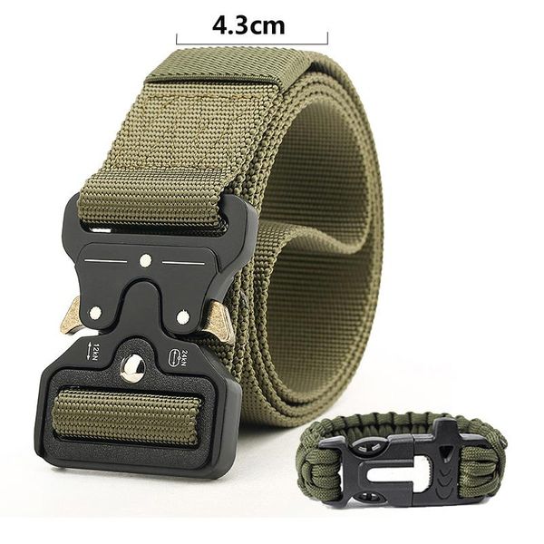 belts tactical belt, nylon military, metal buckle adjustable heavy parachute rope, emergency life-saving waist width 4.5cm, Black;brown
belts tactical belt, nylon military, metal buckle adjustable heavy parachute rope, emergency life-saving waist width 4.5cm, Black;brown