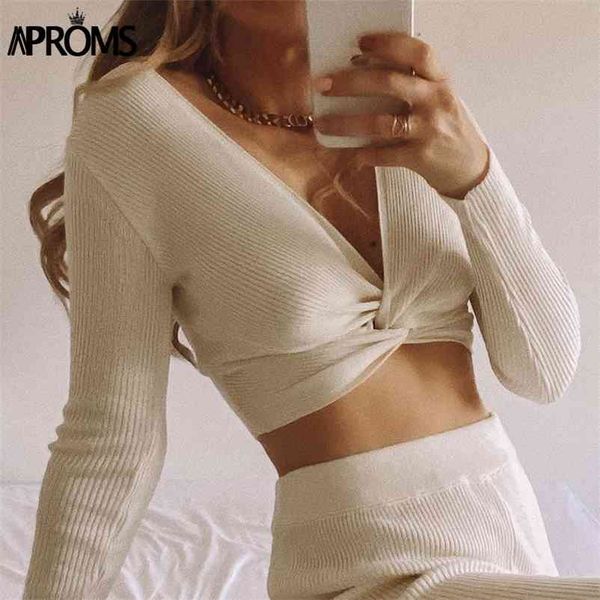 aproms elegant v-neck ribbed knitted t-shirt women candy color criss cross strench tshirt female streetwear crop 210330, White
aproms elegant v-neck ribbed knitted t-shirt women candy color criss cross strench tshirt female streetwear crop 210330, White