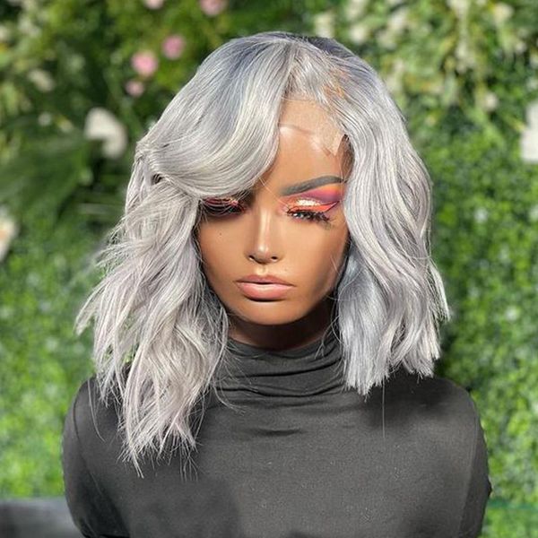 lace wigs side part sliver grey short bob wavy 100% human hair with baby 200density glueless transparent 13x4 front, Black;brown
lace wigs side part sliver grey short bob wavy 100% human hair with baby 200density glueless transparent 13x4 front, Black;brown