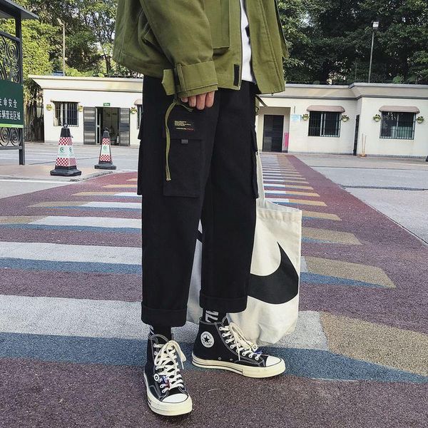 men's pants summer overalls men students korean fashion loose straight wide-leg men's casual pant all-match streetwear cool clothin, Black
men's pants summer overalls men students korean fashion loose straight wide-leg men's casual pant all-match streetwear cool clothin, Black