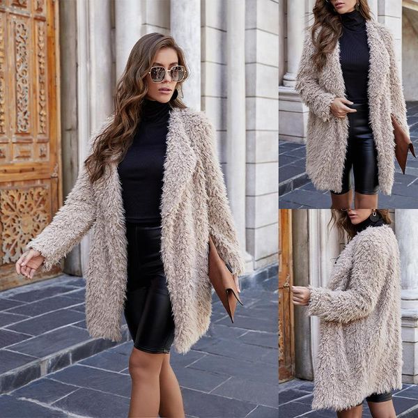 women's wool & blends zoulv autumn/winter cashmere casual temperament thick warm jacket fashionable wild long loose long-sleeved sweate, Black
women's wool & blends zoulv autumn/winter cashmere casual temperament thick warm jacket fashionable wild long loose long-sleeved sweate, Black