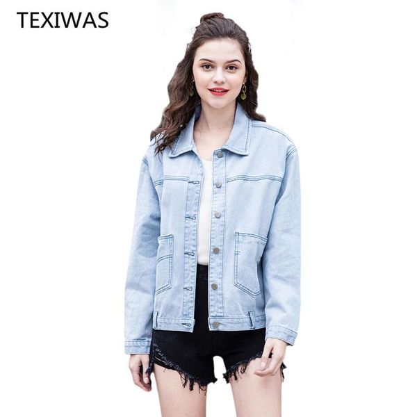 women's jackets texiwas women bomber jean jacket 2021 spring basic coat denim single breasted cardigan female outwear, Black;brown
women's jackets texiwas women bomber jean jacket 2021 spring basic coat denim single breasted cardigan female outwear, Black;brown