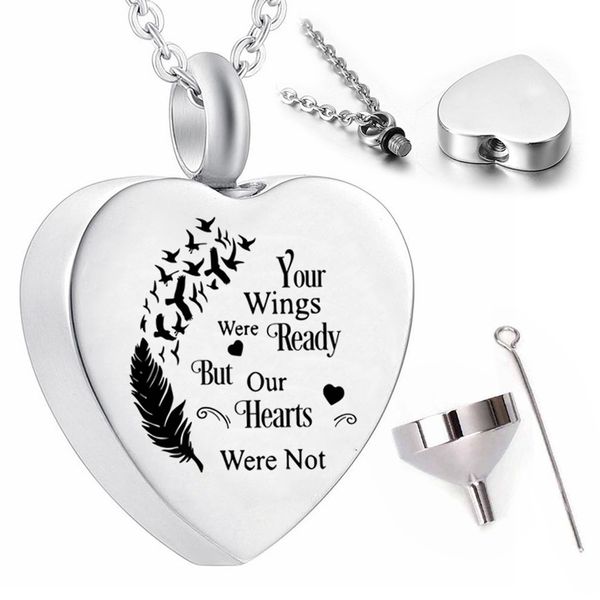 feather pendant necklace dayan flying south cremation jewelry ashes urn memorial family-your wings were ready but our hearts were not, Silver
feather pendant necklace dayan flying south cremation jewelry ashes urn memorial family-your wings were ready but our hearts were not, Silver