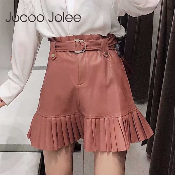 chic pu leather mini skirt with belt women high waist pleated skirts fashion all-match skirts korean sweet faux leather skirt 210619, Black
chic pu leather mini skirt with belt women high waist pleated skirts fashion all-match skirts korean sweet faux leather skirt 210619, Black