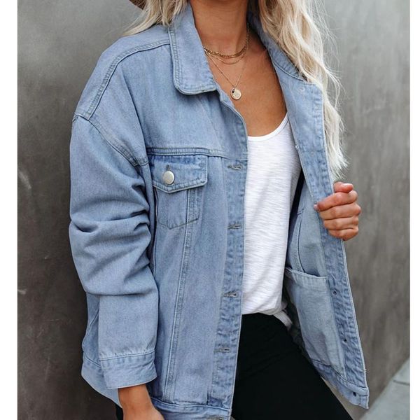 women's jackets women clothes oversized distressed denim jacket spring fall 2021 ladies solid color lapel casual loose street jean coat, Black;brown
women's jackets women clothes oversized distressed denim jacket spring fall 2021 ladies solid color lapel casual loose street jean coat, Black;brown