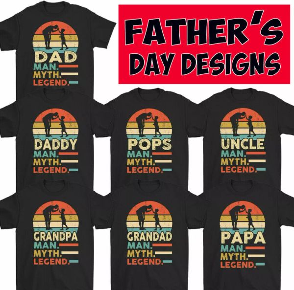 father's day t-shirt, mens funny gift present for him myth legend daughter son, White;black
father's day t-shirt, mens funny gift present for him myth legend daughter son, White;black