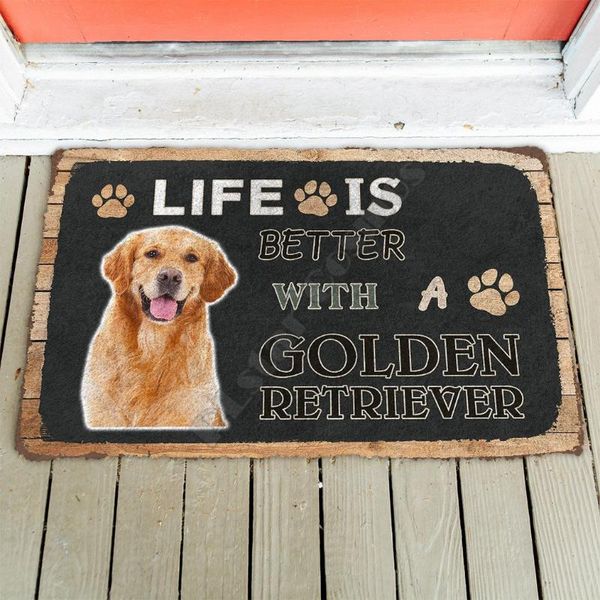 carpets 3d life is better with a golden retriever custom doormat indoor non slip door floor mats decor porch
carpets 3d life is better with a golden retriever custom doormat indoor non slip door floor mats decor porch