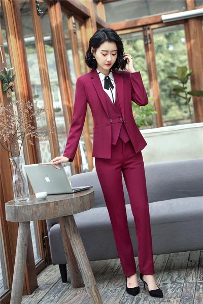 women's suits & blazers elegant wine formal pantsuit for women with 3 pieces jackets + pants vest coat waistcoat sets, White;black
women's suits & blazers elegant wine formal pantsuit for women with 3 pieces jackets + pants vest coat waistcoat sets, White;black