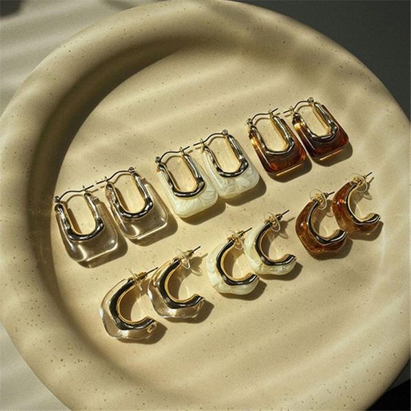 hoop & huggie aomu 2021 retro transparent colorful resin geometric u c-shaped water drop earrings for woman party travel jewelry gifts, Golden;silver
hoop & huggie aomu 2021 retro transparent colorful resin geometric u c-shaped water drop earrings for woman party travel jewelry gifts, Golden;silver