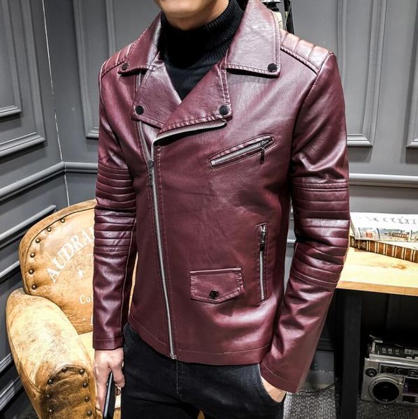 men's fur & faux autumn mens leather jacket slim motorcycle coat men diagonal zipper pu jackets clothes spring jaqueta de couro street, Black
men's fur & faux autumn mens leather jacket slim motorcycle coat men diagonal zipper pu jackets clothes spring jaqueta de couro street, Black