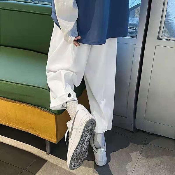 men's pants white summer thin loose casual straight korean trend versatile hong kong style wide leg capris, Black
men's pants white summer thin loose casual straight korean trend versatile hong kong style wide leg capris, Black