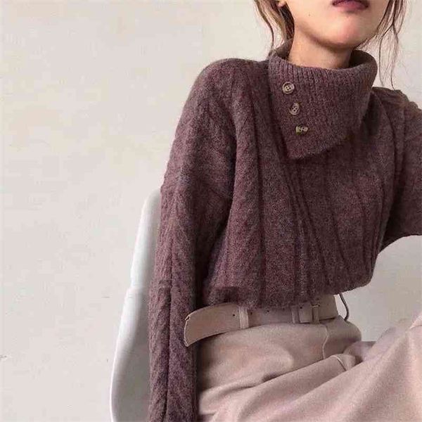 winter women elegant solid long sleeve warm sweater lady botton turtleneck knitted pullovers female korean 210519, White;black
winter women elegant solid long sleeve warm sweater lady botton turtleneck knitted pullovers female korean 210519, White;black