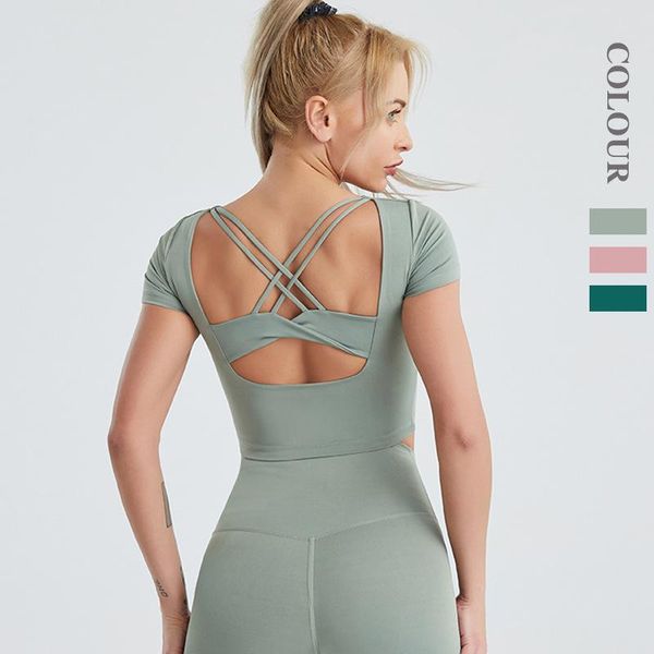 yoga outfit 2021 sport with open back women sportswear short sleeve t-shirt for fitness shirt gym workout clothes 2xl
yoga outfit 2021 sport with open back women sportswear short sleeve t-shirt for fitness shirt gym workout clothes 2xl