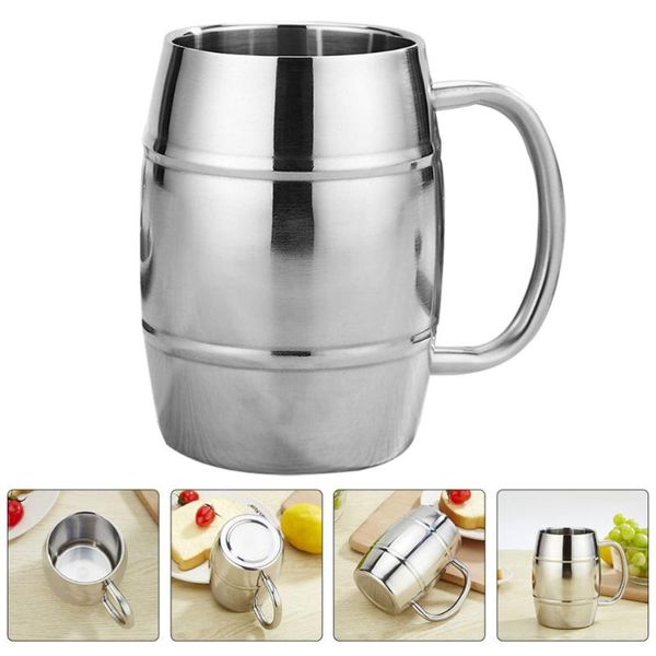 mugs 1pc double layer water mug stainless steel beer jar portable party cup 
mugs 1pc double layer water mug stainless steel beer jar portable party cup