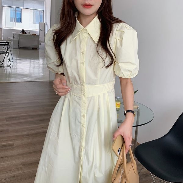 casual dresses french retro gentle small lapel single-breasted waist slimming puff sleeve mid-length dress in four colors for wom, Black;gray
casual dresses french retro gentle small lapel single-breasted waist slimming puff sleeve mid-length dress in four colors for wom, Black;gray